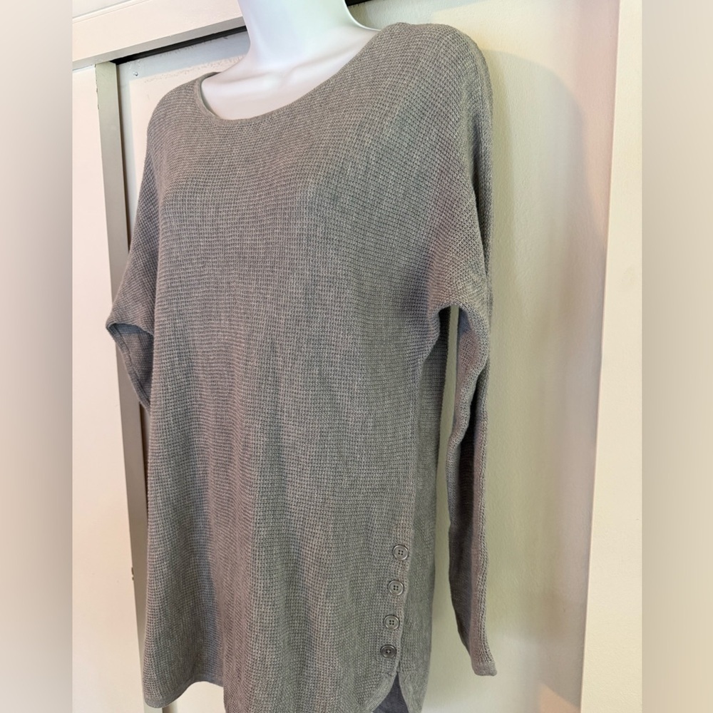 Michael Michael Kors Light Gray Knit Sweater with Button Detail - Picture 5 of 7